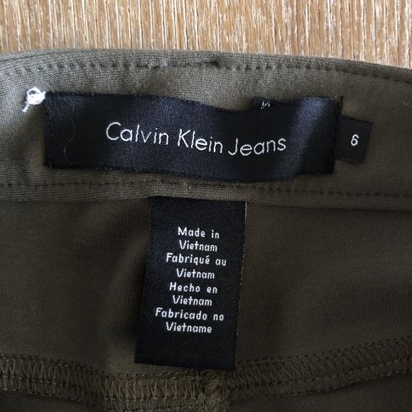 Calvin Klein Jeans Ponte Pants Womens 6 Skinny Leg Dark Green Stretchy Leggings - Picture 9 of 12